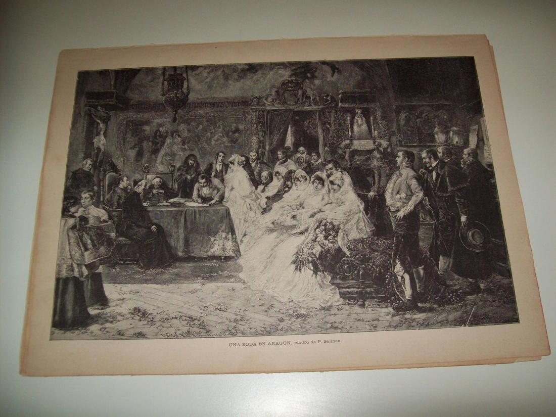LAMINA ILUSTRACION ARTISTICA 19955: Una boda en Aragon