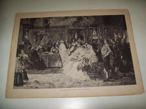 LAMINA ILUSTRACION ARTISTICA 19955: Una boda en Aragon