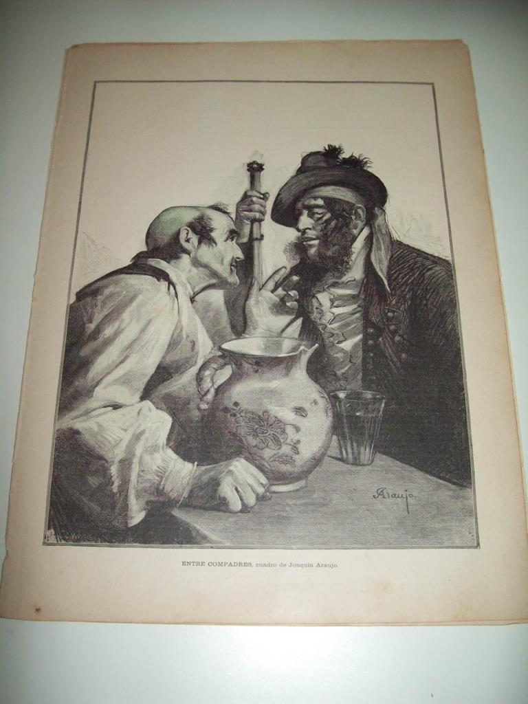 LAMINA ILUSTRACION ARTISTICA 19953: Entre compadres, por Joaquin Araujo