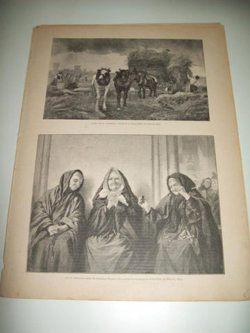 LAMINA ILUSTRACION ARTISTICA 19952: Cuadros por J. Dupre y M. Reyzner