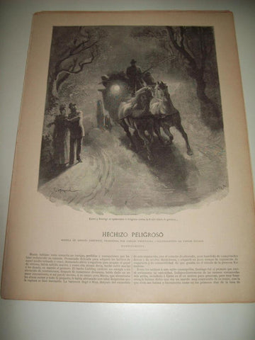 LAMINA ILUSTRACION ARTISTICA 19948: Ilustracion de E. Bayard para Hechizo peligroso