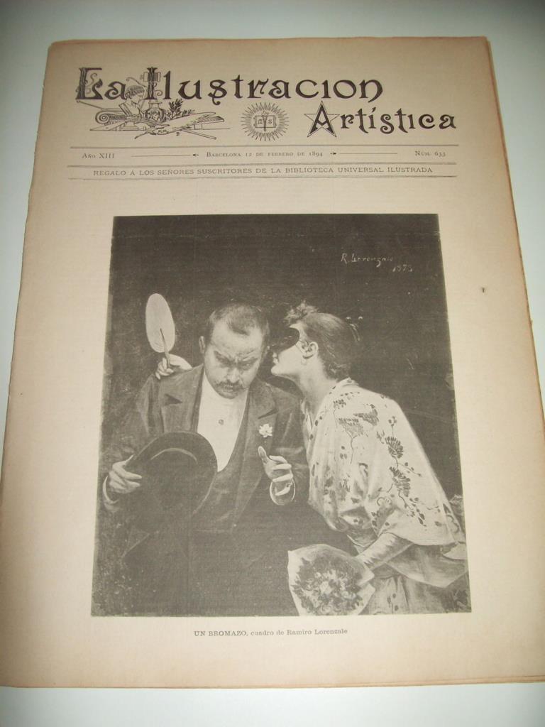 LAMINA ILUSTRACION ARTISTICA 19943: Un bromazo, por Ramiro Lorenzale