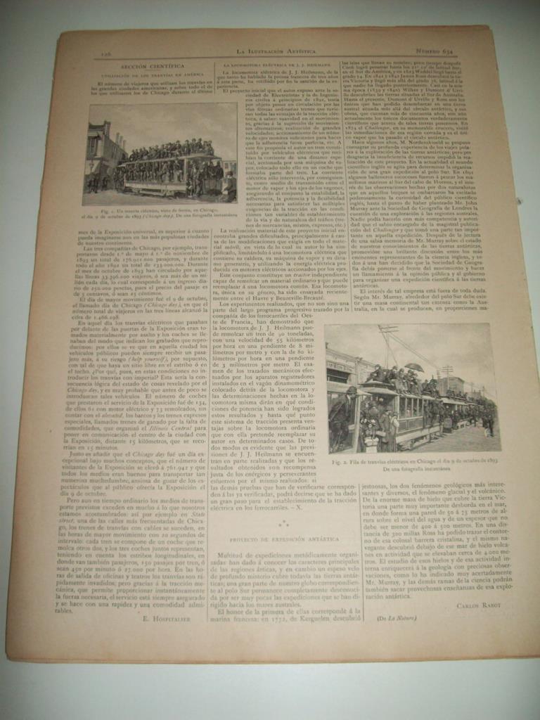 LAMINA ILUSTRACION ARTISTICA 19941: Tranvias en Chicago el 9 octubre de 1893