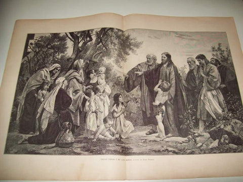 LAMINA ILUSTRACION ARTISTICA 19918: Dejad venir a los niños, por J. Schmid