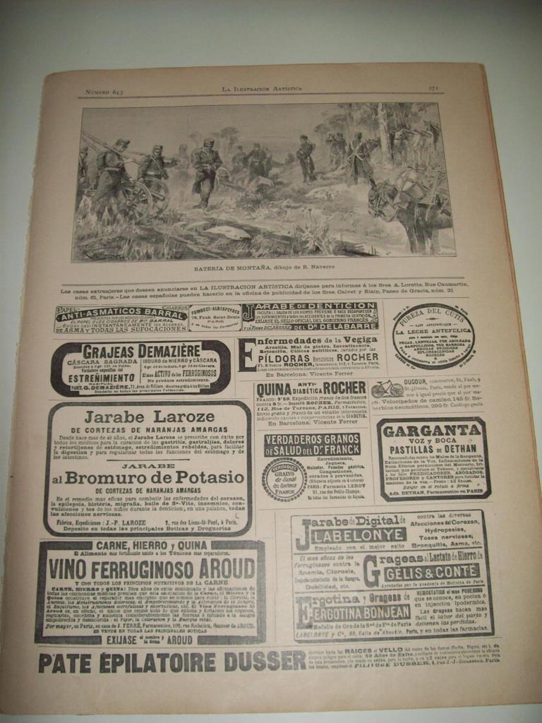 LAMINA ILUSTRACION ARTISTICA 19894: Bateria de montaña, por R. Navarro