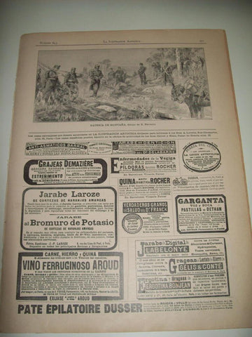 LAMINA ILUSTRACION ARTISTICA 19894: Bateria de montaña, por R. Navarro