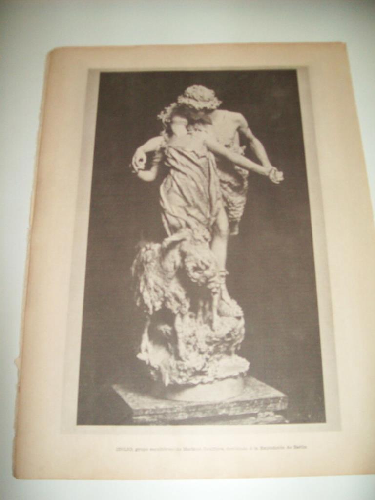LAMINA ILUSTRACION ARTISTICA 19890: Idilio, escultura de Benlliure