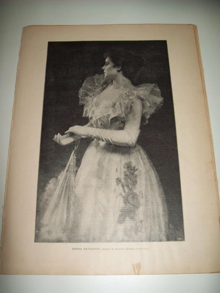 LAMINA ILUSTRACION ARTISTICA 19883: Senda de flores, por R. Ribera
