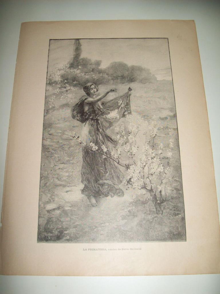 LAMINA ILUSTRACION ARTISTICA 19897: La primavera, por P. Sinibaldi