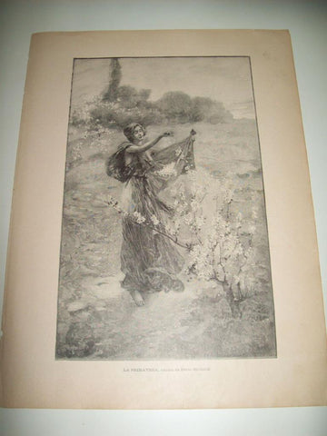 LAMINA ILUSTRACION ARTISTICA 19897: La primavera, por P. Sinibaldi