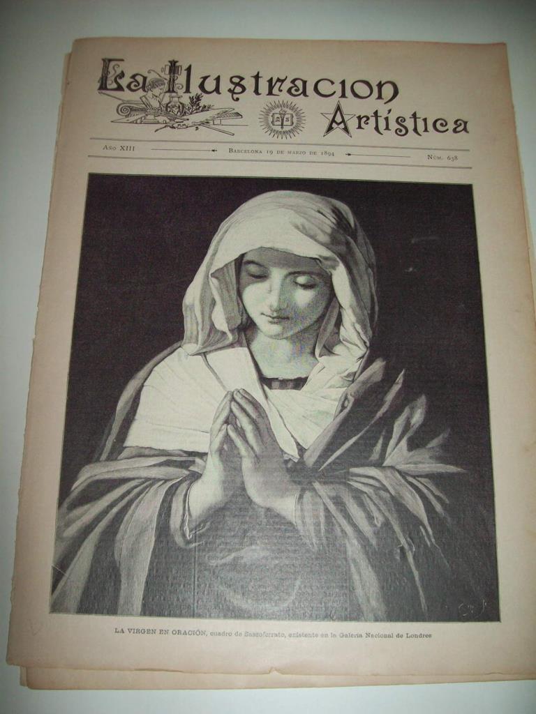 LAMINA ILUSTRACION ARTISTICA 19915: La Virgen en oracion, por Sassoferrato