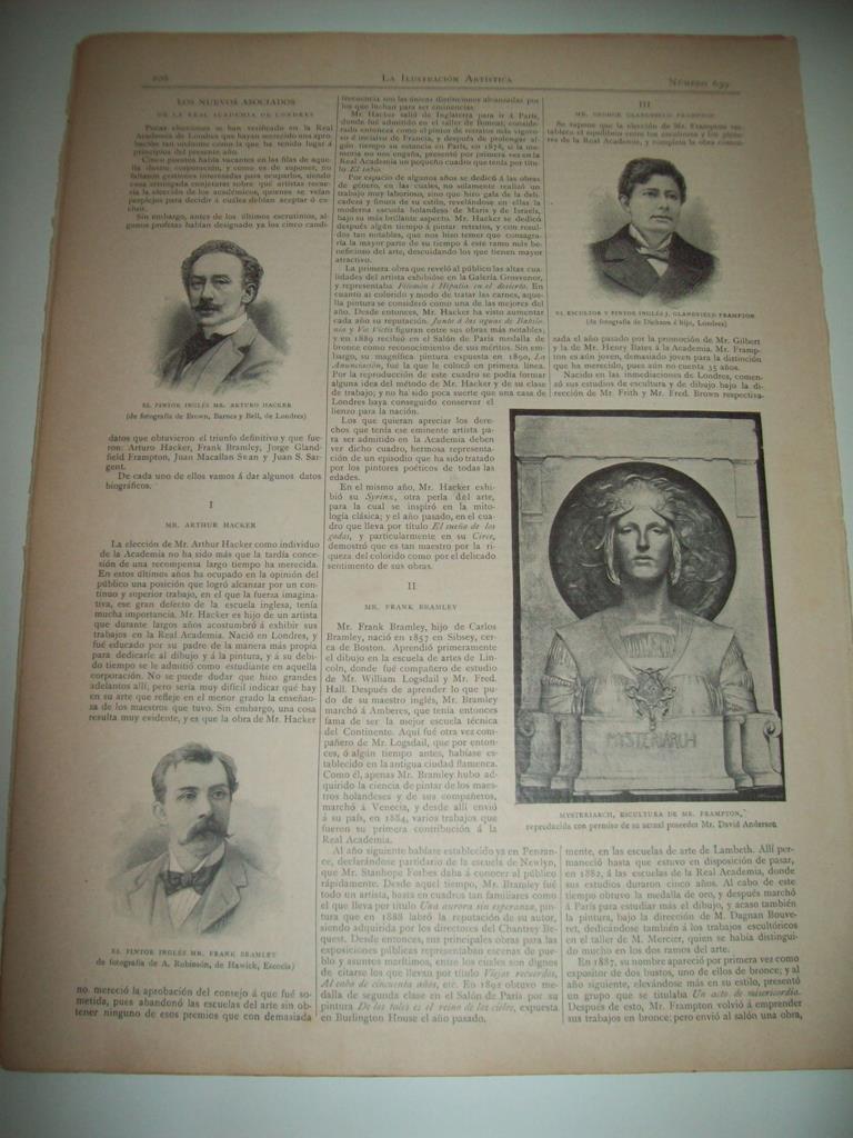 LAMINA ILUSTRACION ARTISTICA 19913: Escultura de Mr. Frampton