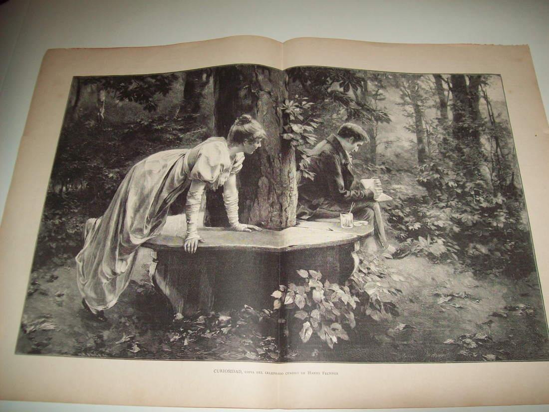 LAMINA ILUSTRACION ARTISTICA 19911: Curiosidad, por Hanns Fechner