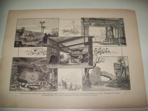 LAMINA ILUSTRACION ARTISTICA 19910: Decoraciones de la vida de Jesus de Nazaret, por Francisco Soler
