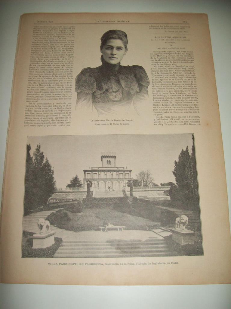 LAMINA ILUSTRACION ARTISTICA 19904: Villa Fabricotti en Florencia