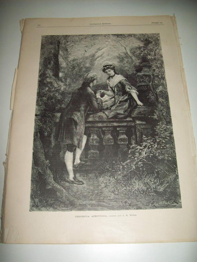 LAMINA ILUSTRACION ARTISTICA 19796: Despedida afectuosa, por Wehle