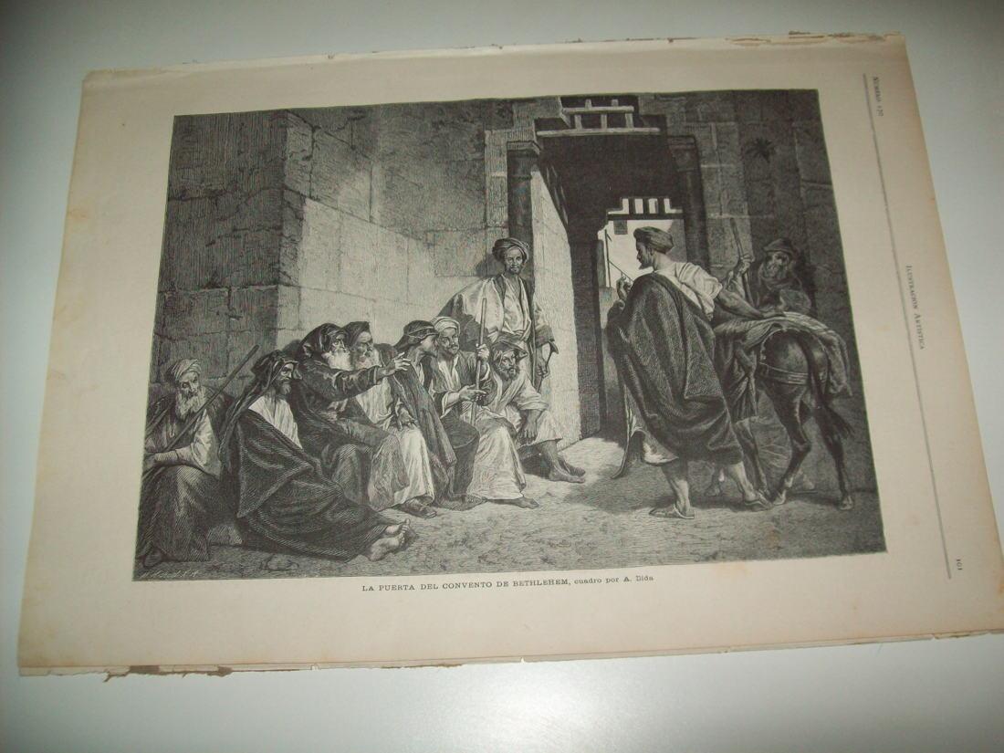 LAMINA ILUSTRACION ARTISTICA 19689: La puerta del convento, por A. Vida