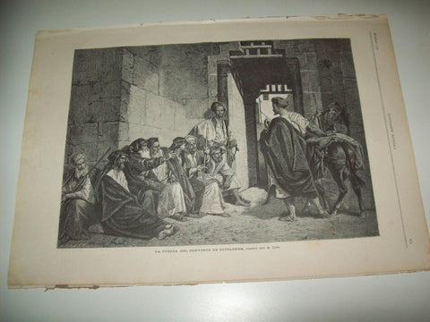 LAMINA ILUSTRACION ARTISTICA 19689: La puerta del convento, por A. Vida
