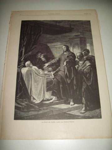 LAMINA ILUSTRACION ARTISTICA 19688: La hija de Jairo, por G. Ritcher