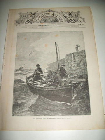 LAMINA ILUSTRACION ARTISTICA 19687: La oracion ante el calvario, por G. Haquette