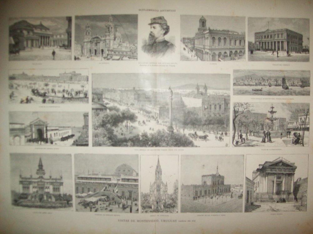 LAMINA ILUSTRACION ARTISTICA 19677: Vistas de Montevideo, Uruguay