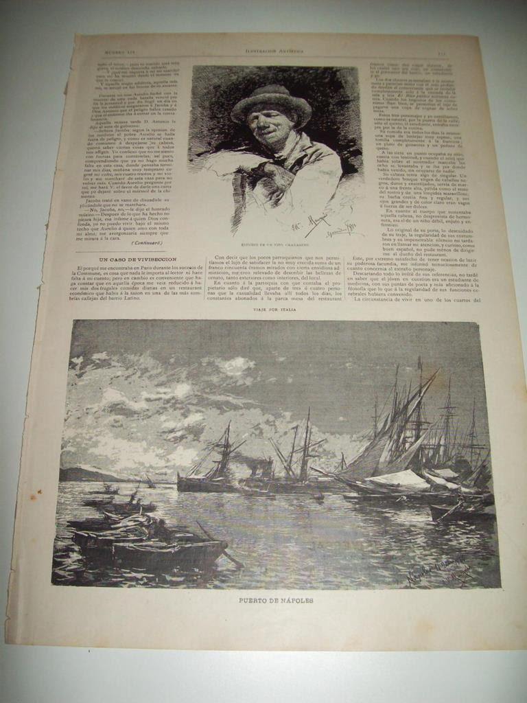 LAMINA ILUSTRACION ARTISTICA 19694: Puerto de Napoles