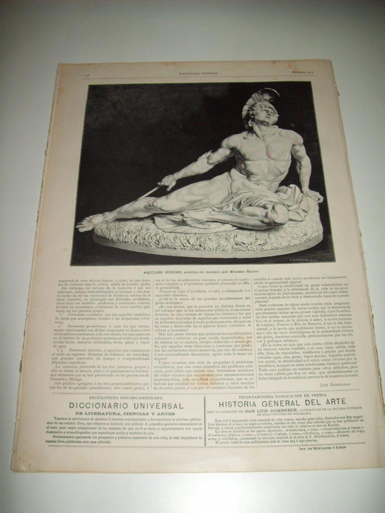 LAMINA ILUSTRACION ARTISTICA 19708: Aquiles herido