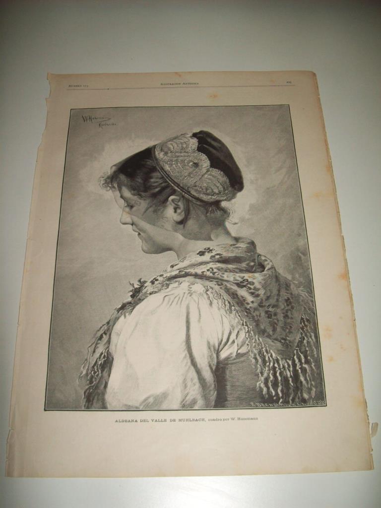 LAMINA ILUSTRACION ARTISTICA 19702: Aldeana del valle de Muhlbach