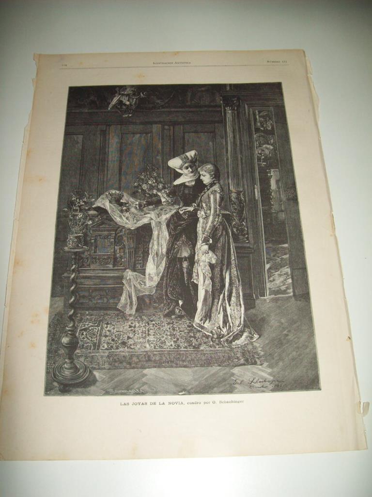 LAMINA ILUSTRACION ARTISTICA 19701: Las joyas de la novia