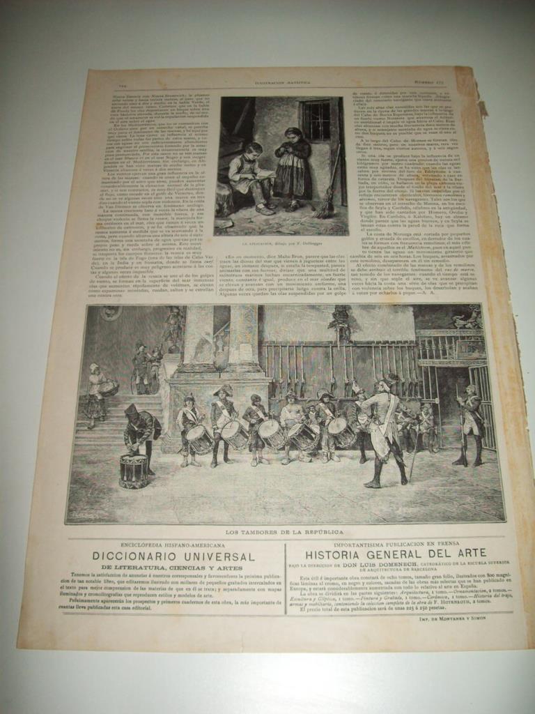 LAMINA ILUSTRACION ARTISTICA 19712: Los tambores de la republica