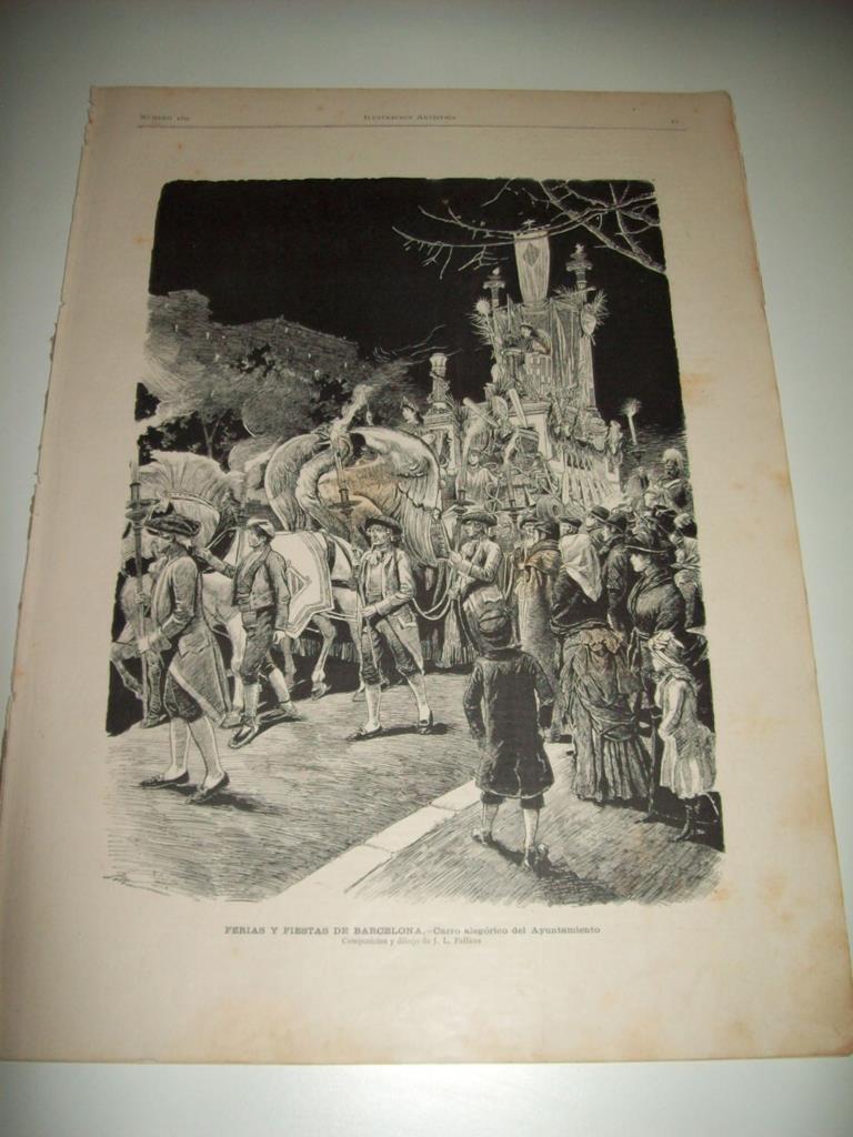 LAMINA ILUSTRACION ARTISTICA 19644: Ferias y fiestas de Barcelona