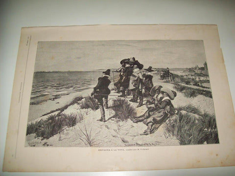 LAMINA ILUSTRACION ARTISTICA 19643: Escuadra a la vista
