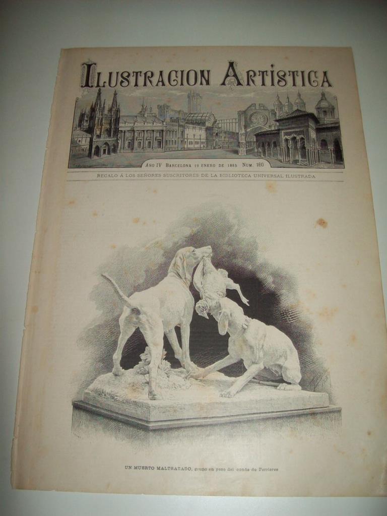 LAMINA ILUSTRACION ARTISTICA 19642: Escultura del conde de Ferrieres