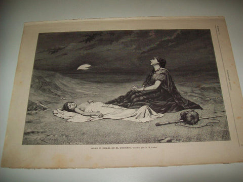 LAMINA ILUSTRACION ARTISTICA 19653: Agar e Ismael en el desierto