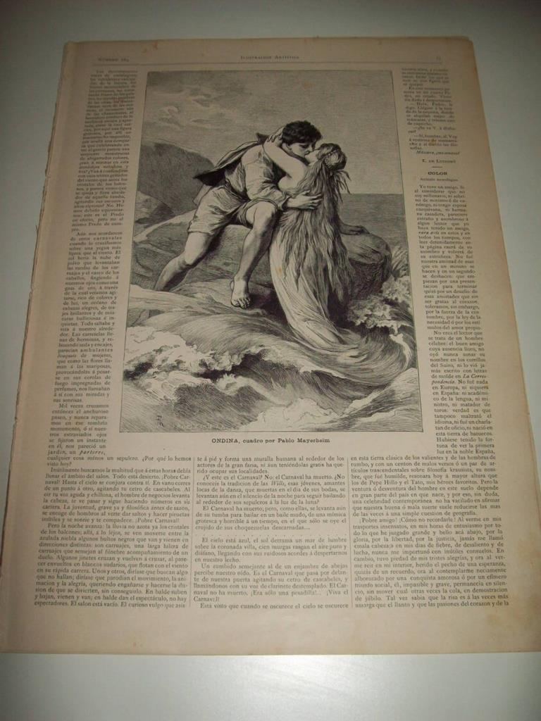 LAMINA ILUSTRACION ARTISTICA 19663: Ondina, por P. Mayerheim