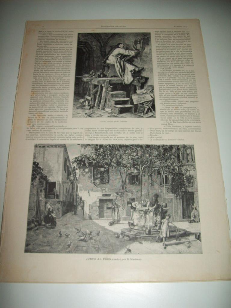 LAMINA ILUSTRACION ARTISTICA 19661: Junto al pozo