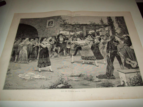 LAMINA ILUSTRACION ARTISTICA 19659: Fin de fiesta