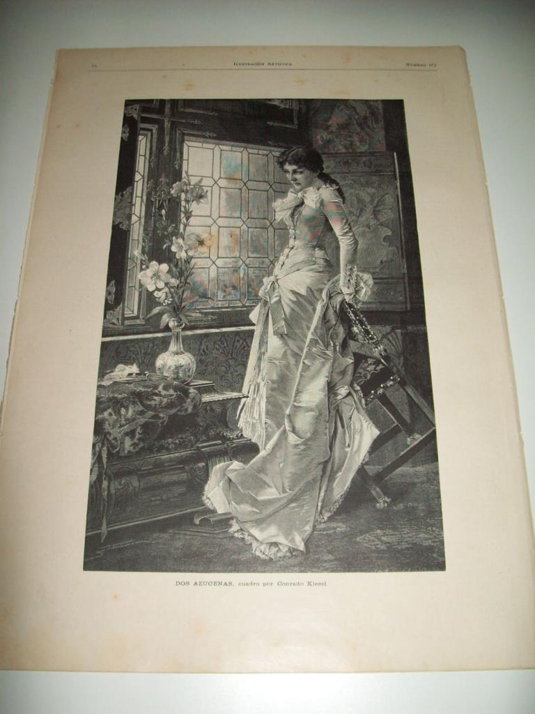 LAMINA ILUSTRACION ARTISTICA 19656: Dos azucenas, por C. Kiesel