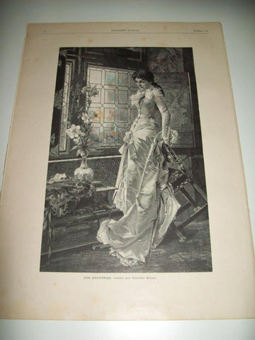 LAMINA ILUSTRACION ARTISTICA 19656: Dos azucenas, por C. Kiesel