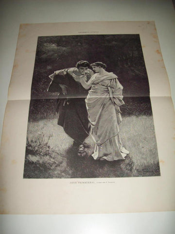 LAMINA ILUSTRACION ARTISTICA 19713: Amor primaveral, por P. Thumann