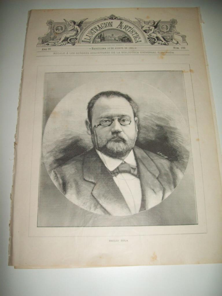 LAMINA ILUSTRACION ARTISTICA 19772: Emilio Zola