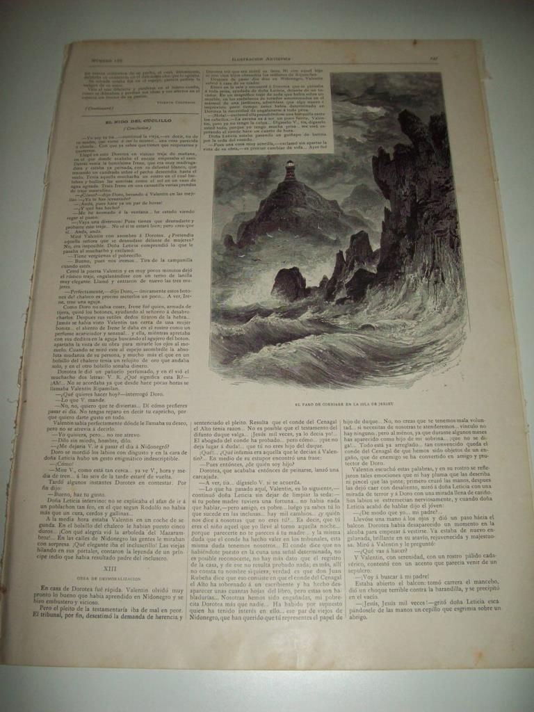 LAMINA ILUSTRACION ARTISTICA 19771: El faro de Corbiere en la isla de Jersey