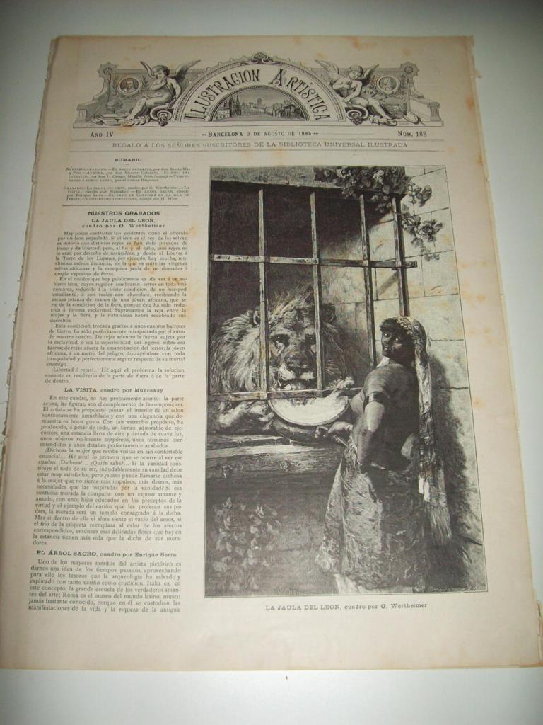 LAMINA ILUSTRACION ARTISTICA 19768: La jaula del leon, por Wertheimer