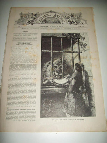 LAMINA ILUSTRACION ARTISTICA 19768: La jaula del leon, por Wertheimer