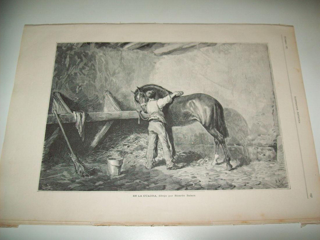 LAMINA ILUSTRACION ARTISTICA 19765: En la cuadra, por R. Balaca