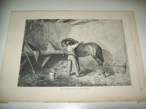 LAMINA ILUSTRACION ARTISTICA 19765: En la cuadra, por R. Balaca