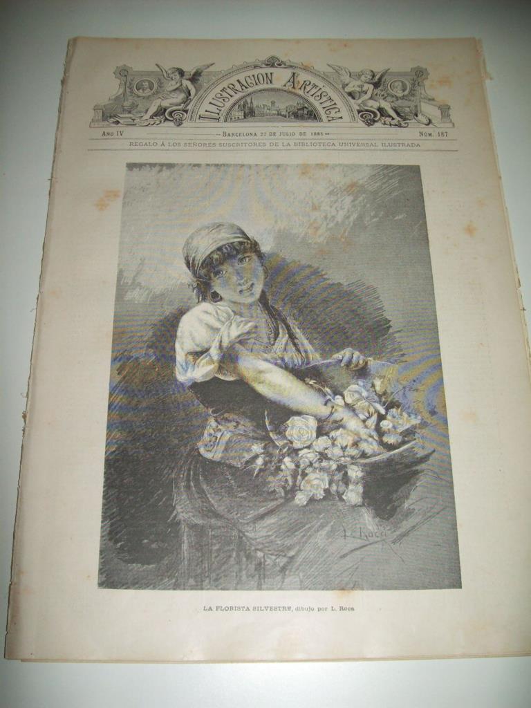 LAMINA ILUSTRACION ARTISTICA 19763: La florista silvestre, por L. Roca