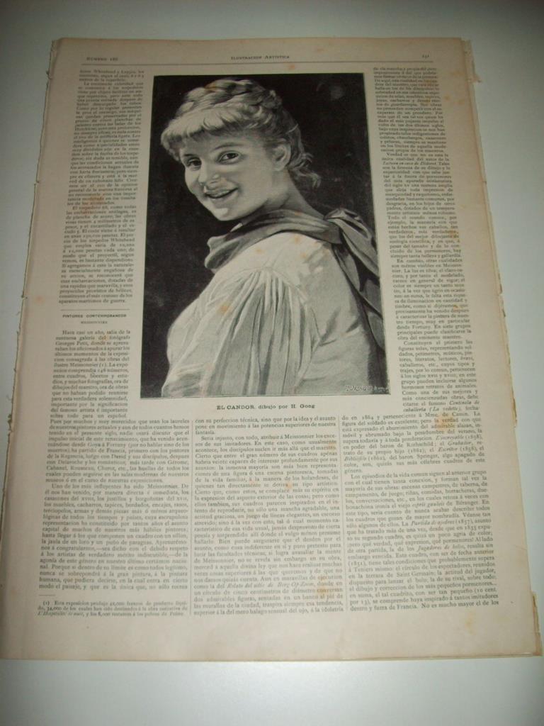 LAMINA ILUSTRACION ARTISTICA 19762: El candor, por H. Gong