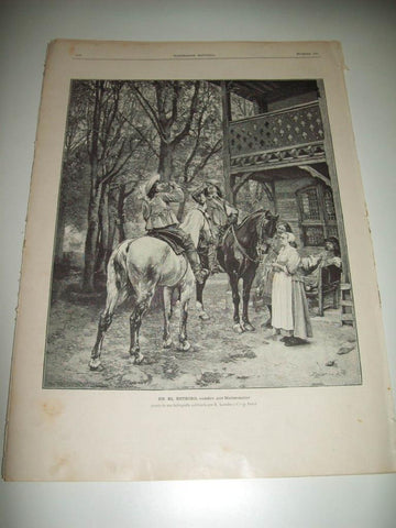 LAMINA ILUSTRACION ARTISTICA 19760: En el estribo, por Meissonnier