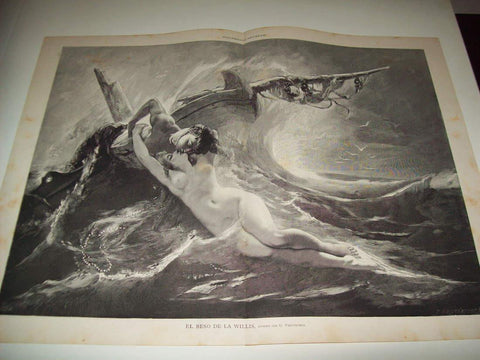 LAMINA ILUSTRACION ARTISTICA 19758: El beso de la Willis, por Wertheimer